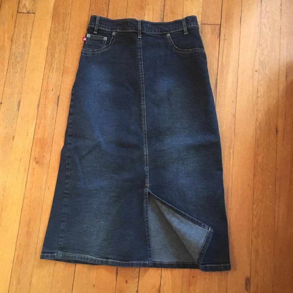 Janes Army Denim Midi Skirt NWOT